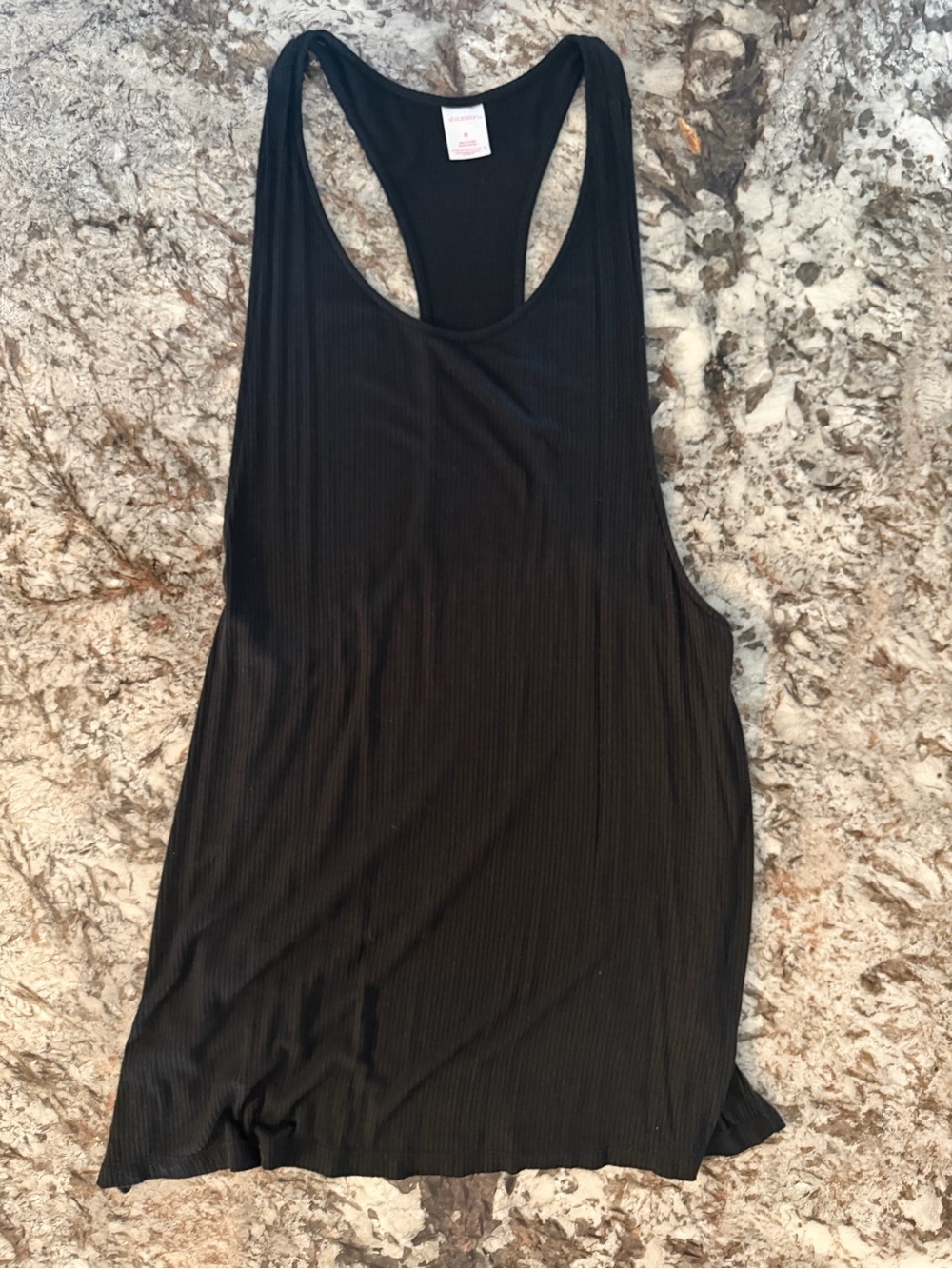 Xhilaration Black Ribbed Racerback Tank